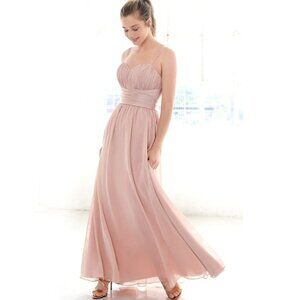 New Colour Kenneth Winston Sage Color Satin Sleeveless Bridesmaid Dress Z61